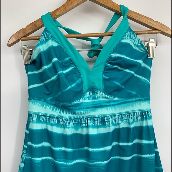 The North Face woman's Echo Lake athletic halter dress turquoise size small - Picture 4 of 7
